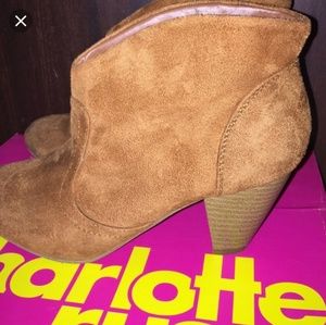 NWOT Charlotte russe brown suede booties